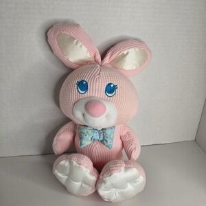 Vtg Fisher Price Cozies Pink Bunny Toy Thermal Waffle Weave Stuffed Plush 1994